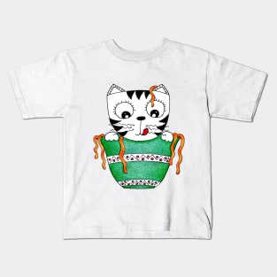 Yuna the Noodle Cat | A Delicious Dive Kids T-Shirt